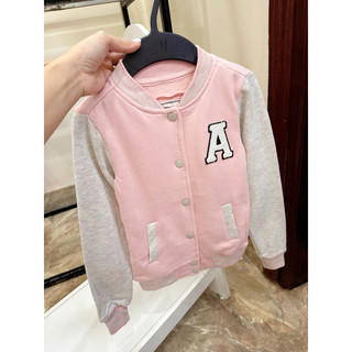 Áo Bomber Bé Gái Thêu Chữ A Hồng Reflex(phom ôm người)