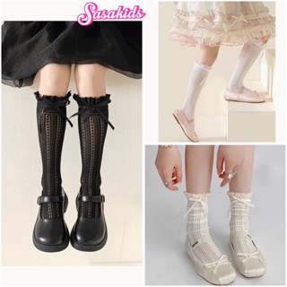 Tất Ren Cho Bé Gái, Tất Đùi Ren Nơ Mềm Mịn Cho Bé, Vớ Ren Phong Cách Lolita  VG09