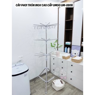 CÂY PHƠI ĐỒ ĐA NĂNG INOX ( 60 kẹp) Umoo - UM 09116