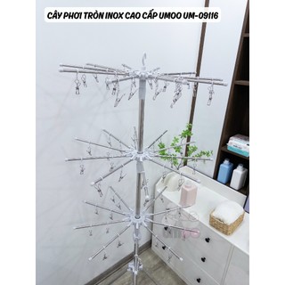CÂY PHƠI ĐỒ ĐA NĂNG INOX ( 60 kẹp) Umoo - UM 09116