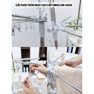CÂY PHƠI ĐỒ ĐA NĂNG INOX ( 60 kẹp) Umoo - UM 09116