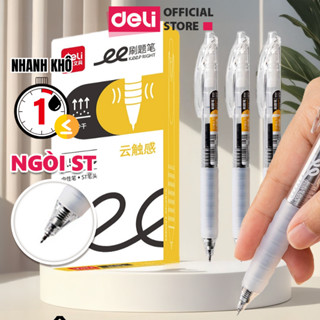 [BÚT SIÊU NHANH KHÔ] Bút Bi Nước Mực Gel Bấm Deli 0.5mm Ngòi ST Đệm Tay Siêu Êm Ái Nhanh Khô Viết Đều Trơn Tru