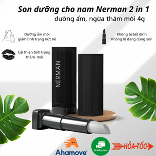 Son dưỡng môi cho nam Nerman Black 2 In 1 có tác dụng dưỡng ẩm, giảm thâm, bớt nứt nẻ môi