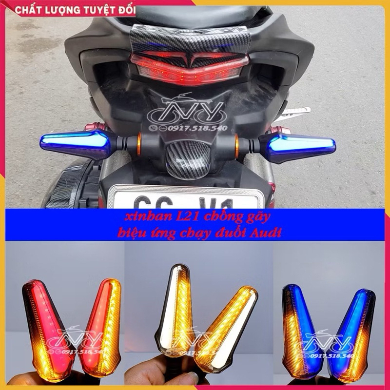 Xi nhan led L21 hai màu chống gãy hiệu ứng Audi (12v 1 đôi)