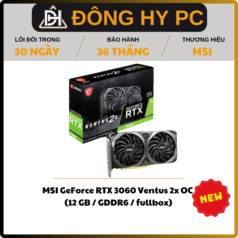 VGA card màn hình MSI RTX 3060 Ventus 2x 12GB New