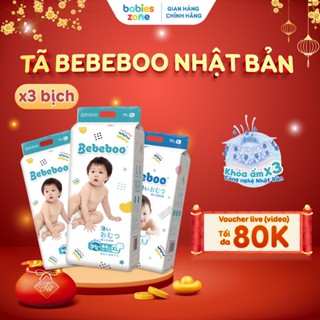 [3 BỊCH] Tã/Bỉm quần, dán BEBEBOO công nghệ Nhật Bản khóa ẩm nhanh, chống tràn size NB - 3XL, 80 miếng