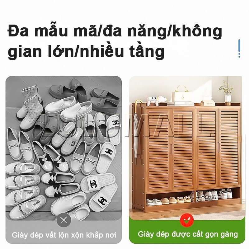 SUNNY BIERE Tủ giày gỗ tự nhiên thông thoáng chống bụi tủ giày nhiều tầng tiết kiệm không gian | BigBuy360 - bigbuy360.vn