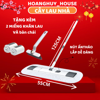 Cây lau nhà công nghiệp [45cm-55cm], cây lau nhà gia đình , xoay 360 độ, dễ dàng tháo lắp, chất liệu inox cao cấp
