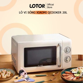  Lò vi sóng dung tích 20L Xiaomi Qcooker WB01B Lò nướng đối lưu 700W phong cách cổ điển vintage núm vặn cơ bảo hành 12T 
