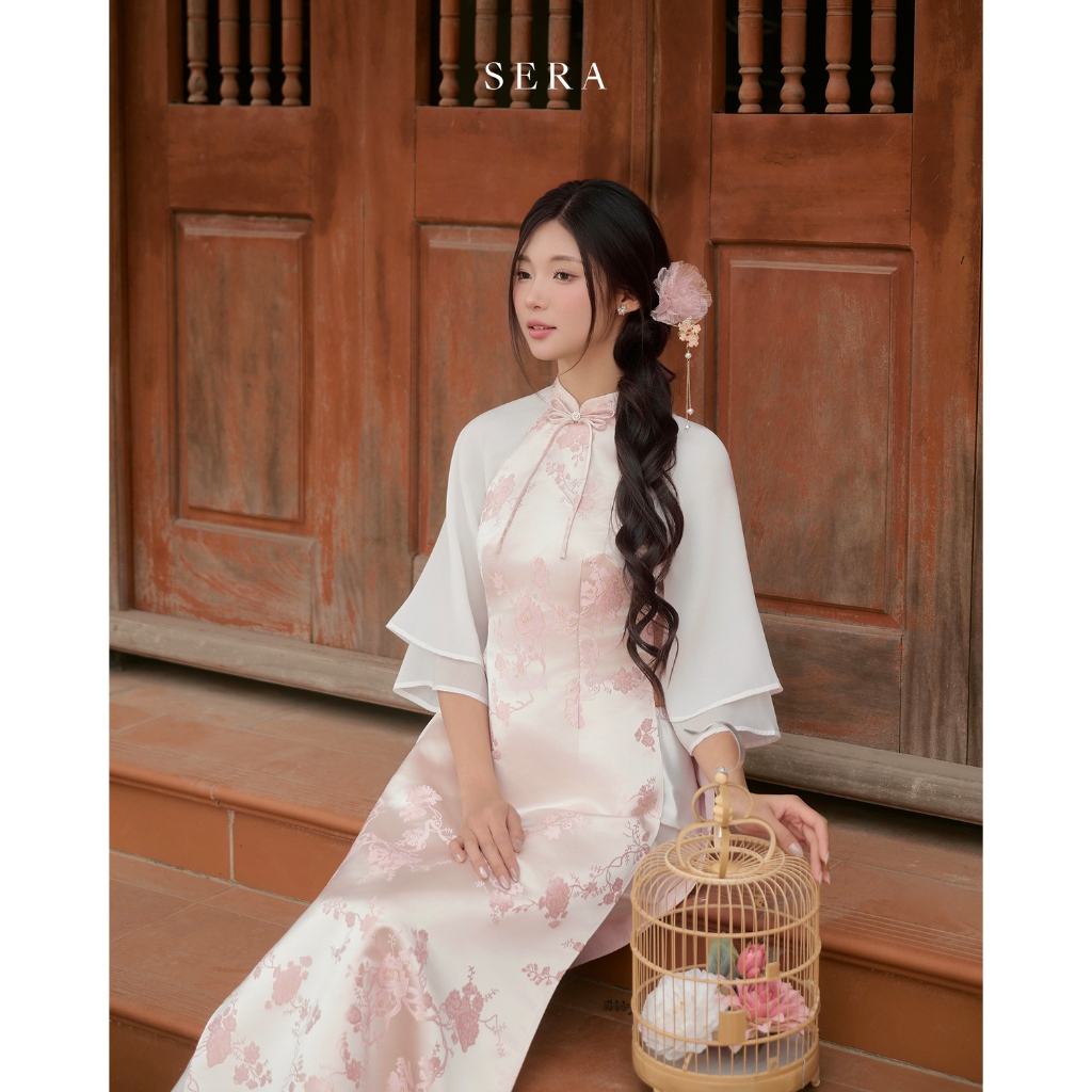SERA - Áo dài Tấm chất liệu gấm phối tay voan | BigBuy360 - bigbuy360.vn