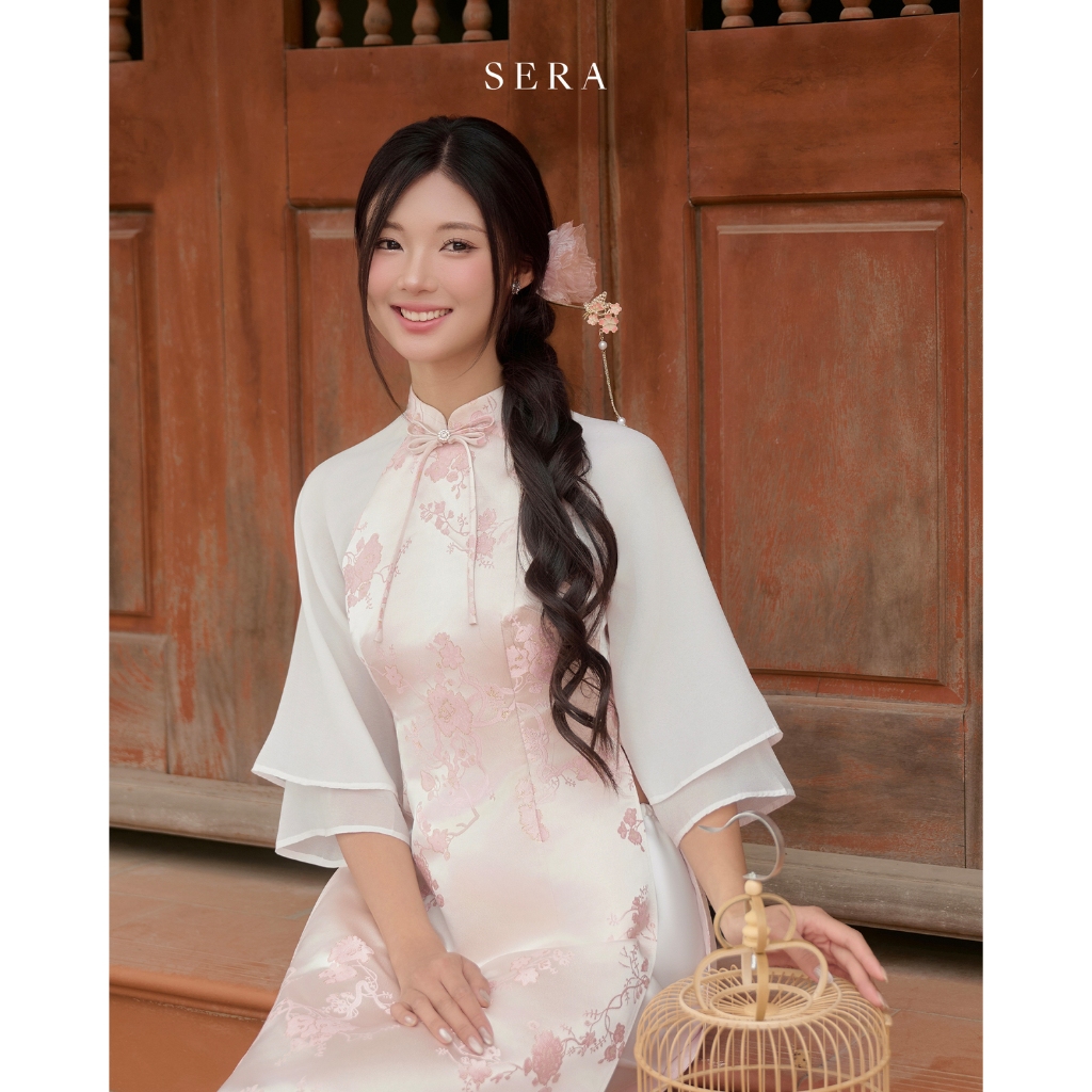 SERA - Áo dài Tấm chất liệu gấm phối tay voan | BigBuy360 - bigbuy360.vn