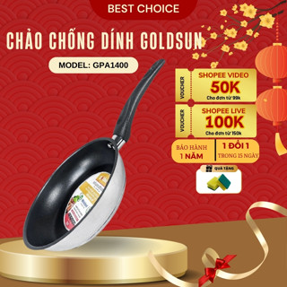 Chảo chống dính Goldsun GPA1400 đáy từ 5 lớp dùng cho mọi loại bếp chống dính siêu bền