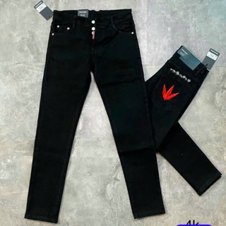 quần bò jean nam dài 4 cúc đen thêu rách khóa gối nhiều mẫu mới hot,chất jean dày co giãn tốt