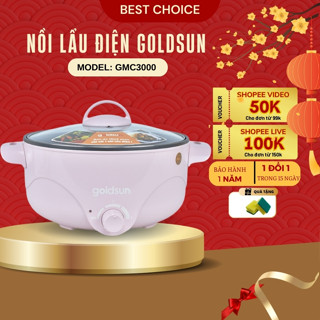 Nồi lẩu điện đa năng Goldsun GMC3000 dung tích 3L 5L lòng nồi inox chống dính bảo hành 12 tháng