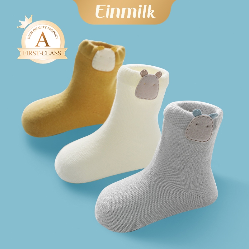 [Einmilk]Tất chân cho bé 0-3 tuổi cotton nguyên chất không đường may SK230 tất sơ sinh tất cho bé