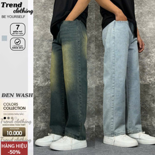 Quần jean nam xám ống suông rộng SR01, Quần bò nam ống xuông dáng baggy chất bò cao cấp dáng style Hàn Quốc 2025