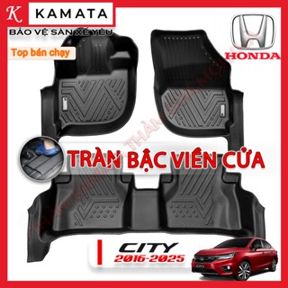 Thảm lót sàn ô tô Honda City 2015 - 2025 đúc nguyên khối TPE/TPV (3 tấm/Bộ) 2 phom xe