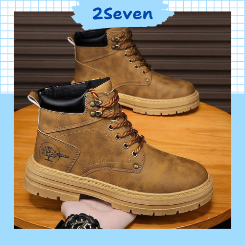 Giày Boost Nam Cao Cổ Đế Cao 5cm Phong Cách Retro Chất Da Cao Cấp GH73 - 2SEVEN