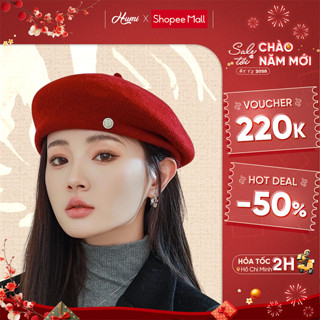 Mũ nồi nữ HUMI chất len lông phong cách Vintage thời trang Đà Lạt dễ dàng phối với đồ đông