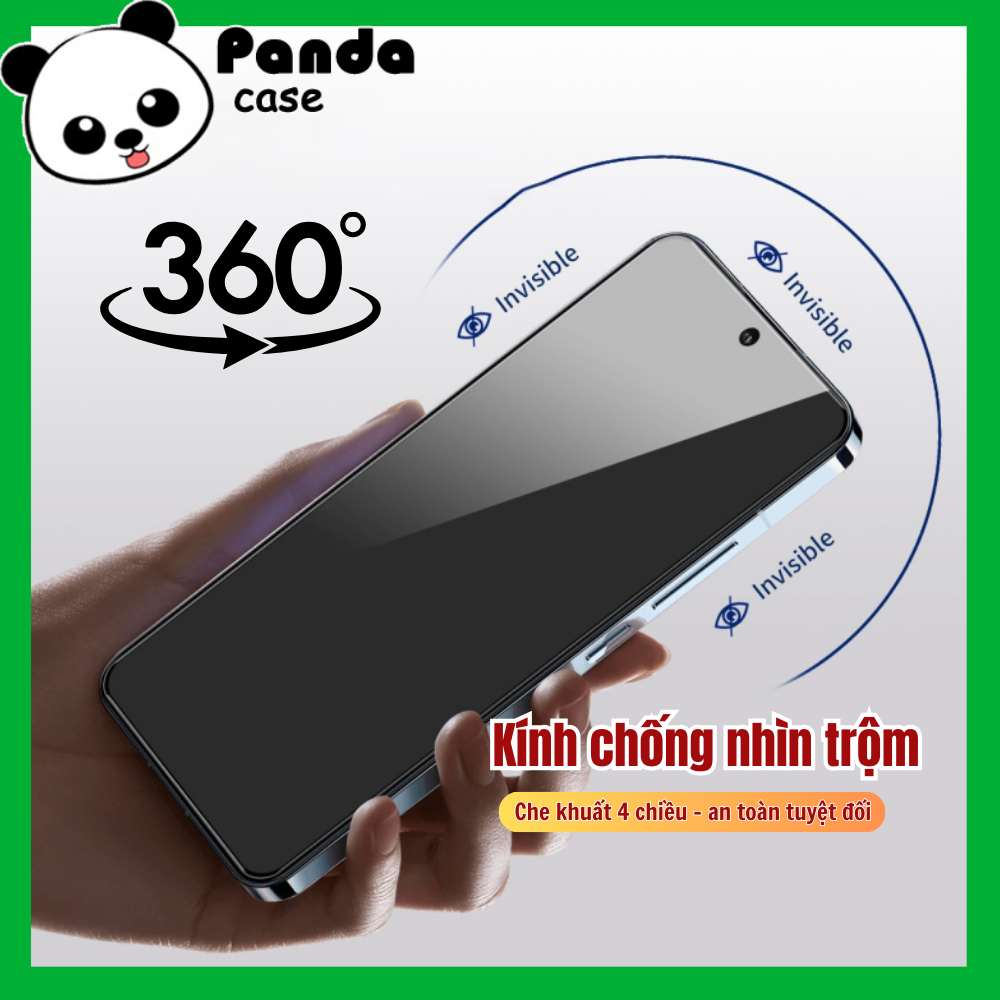 Kính cường lực iphone chống nhìn trộm 360 độ [CAO CẤP] 4 chiều - mọi góc - an toàn tuyệt đối – Panda