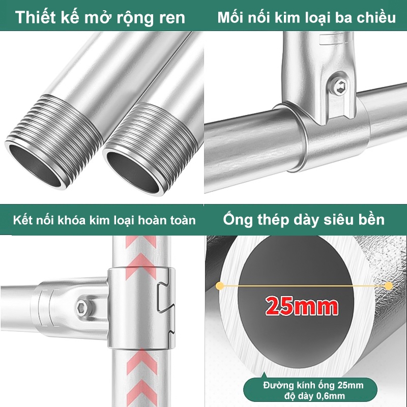 𝐎𝐍𝐋𝐘 Giàn phơi quần áo Ống thép Giá phơi quần áo Chịu gió Sào treo quần áo 3 Cực/2 Cực/1 Cực | BigBuy360 - bigbuy360.vn