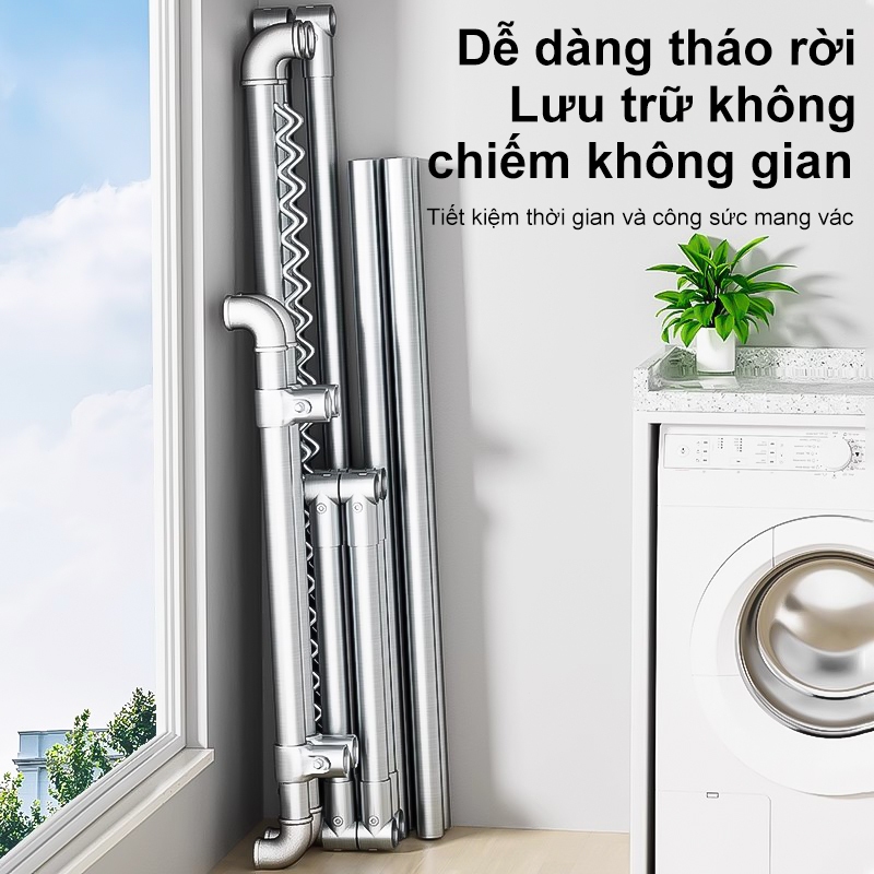 𝐎𝐍𝐋𝐘 Giàn phơi quần áo Ống thép Giá phơi quần áo Chịu gió Sào treo quần áo 3 Cực/2 Cực/1 Cực | BigBuy360 - bigbuy360.vn