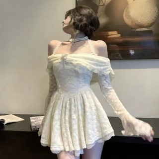 [Có ảnh thật]VICKY DRESSS Đầm ren xoè trễ vai hoa nhí phong cách ulzzang HQ SAM SAM BOUTIQUE