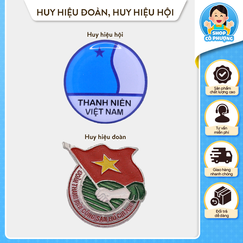 Huy Hiệu Đoàn, Huy Hiệu Đội Thanh Niên Cài Áo Thiết Kế Chân Cài Chắc Chắn Hàng Xịn