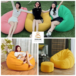 [Hỏa tốc HCM] Ghế lười hạt xốp  Dream Home vỏ ghế chất liệu vải kate chống thấm cao cấp size lớn nhiều màu sắc