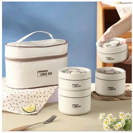 Hộp cơm văn phòng 4 ngăn inox 304, hộp cơm giữ nhiệt lunch box, bento box