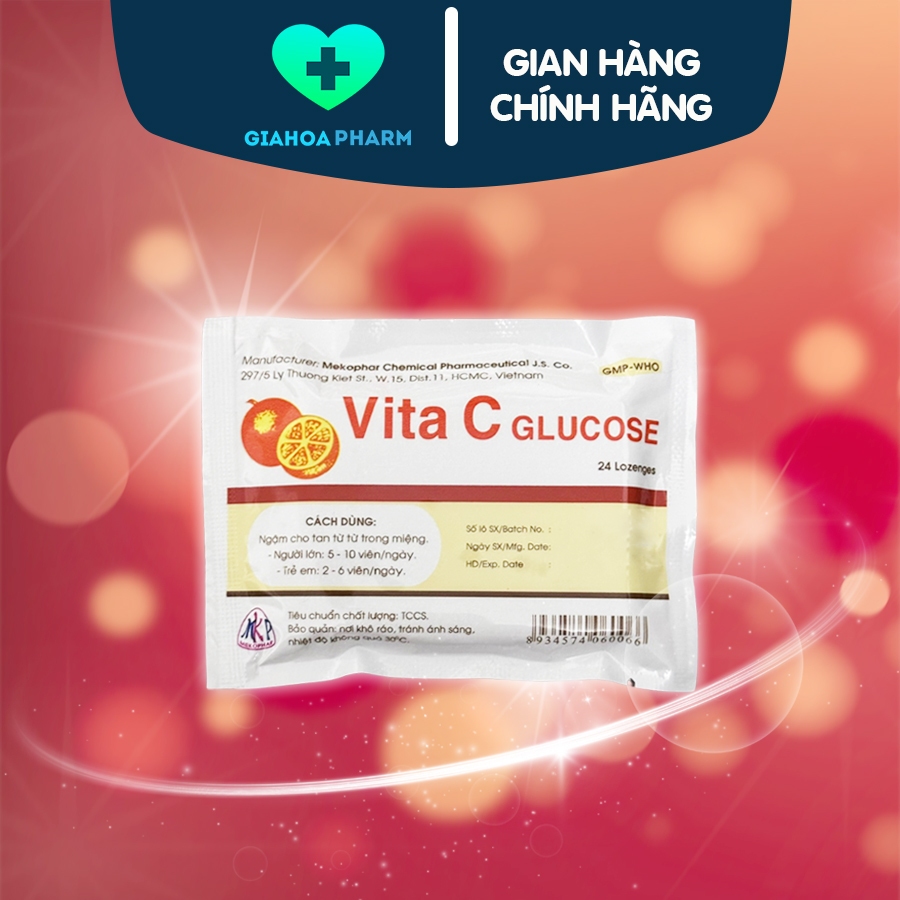 Viên ngậm vitamin C - Vita C Glucose Mekophar (Kẹo cam tuổi thơ / kẹo thơ ấu)