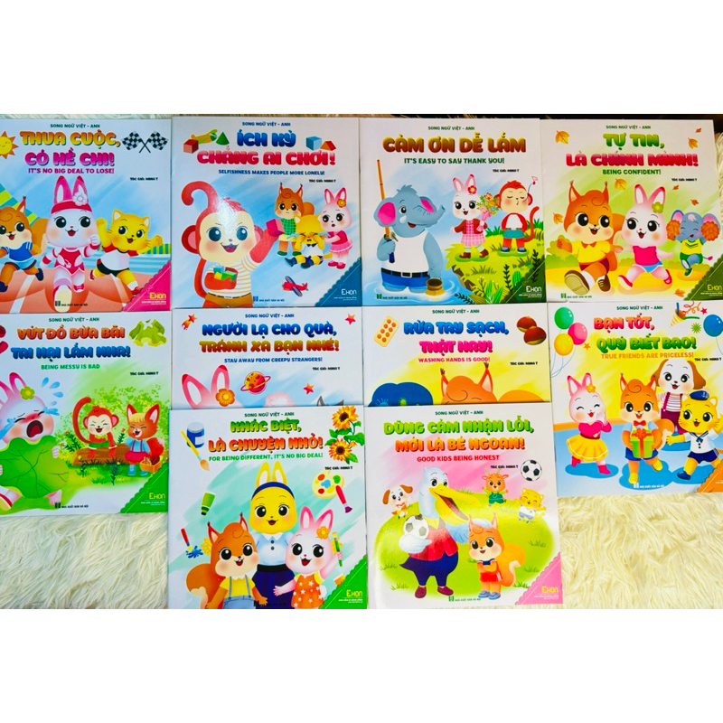 Sách Truyện Ehon Nhật Bản- Combo 10 cuốn Sách Ehon Ươm Mầm Kỹ Năng Sống dành cho trẻ (Song ngữ Việt 