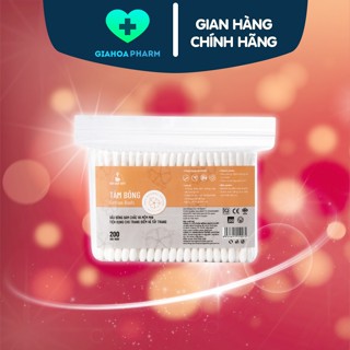 Tăm bông Bông Bạch Tuyết (Người lớn) - Gói 200 que đầu tròn (lấy ráy, ngoáy tai, vệ sinh rốn, mắt, mũi, trang điểm)