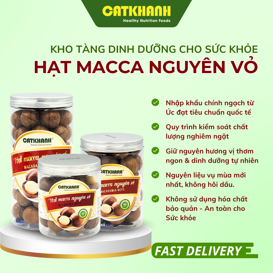 Macca Nguyên Hạt Nứt Vỏ Cát Khánh Macadamia Nuts Nhập Khẩu Úc - Hạt Dinh Dưỡng, Quà Biếu Tặng