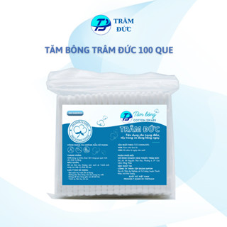 Tăm bông Trâm Đức gói 100 que tiện dùng cho trang điểm và tẩy trang