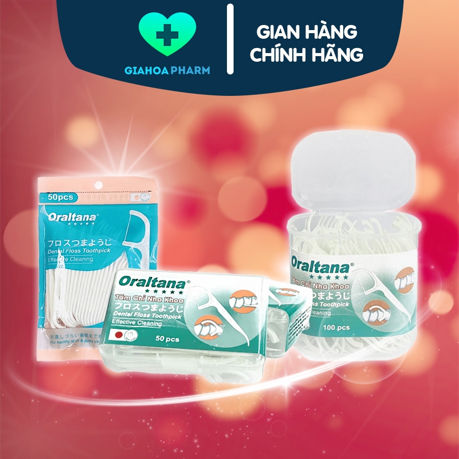 Tăm chỉ nha khoa Oraltana / Oral Tana (5 sao) (TANAPHAR) - Vệ sinh kẽ / xỉa, sạch răng miệng lợi, hương bạc hà thơm mát