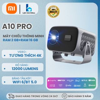 XIAOMI A10 pro mini 4K Máy chiếu LED thông minh Android 11  Hỗ trợ kết nối điện thoại丨WiFi丨Bluetooth