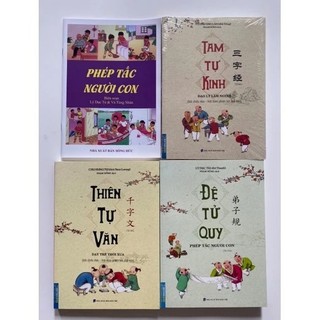 Sách - Combo 4 cuốn Phép tắc người con (tranh màu) +Tam tự kinh + Đệ tử quy + Thiên tự văn