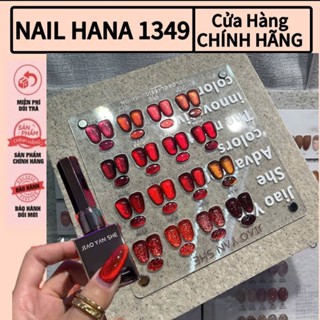 Set sơn mắt mèo đỏ JIAO YAN SHE chính hãng 16 màu - Sơn gel nhũ trang trí móng nail tông đỏ hoa hồng (tặng kèm bảng màu)