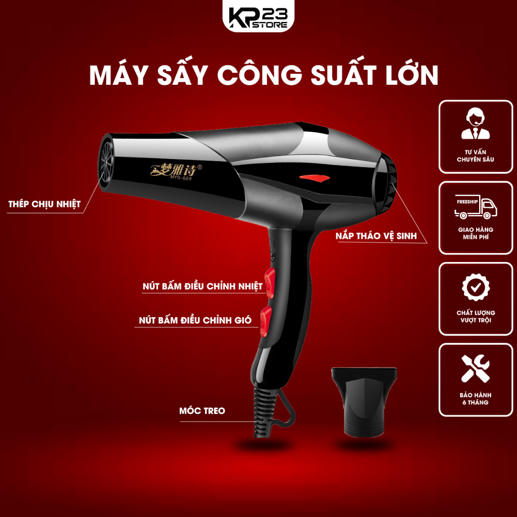 Máy Sấy Tóc 2 Chiều Nóng Lạnh Công Suất Lớn 3500W, Máy sấy tóc công suất lớn tạo kiểu duy trì vẻ óng mượt và mềm mại