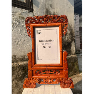 Khung ảnh thờ chạm rồng gỗ hương