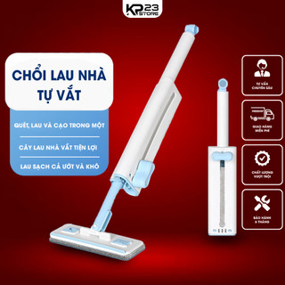  Cây lau đa năng mini cây lau nhà tự vắt đầu xoay 180 độ lau bàn bếp phòng tắm lau kính câu lau bếp kèm 2 bông lau 
