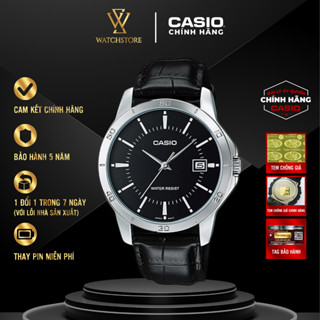 Đồng Hồ Nam Casio MTP-V004L-1AUDF Màu Đen Kim Bạc Mặt Kính Khoáng 41.5mm Chống Nước Vỏ Kim Loại Không Gỉ Chính Hãng
