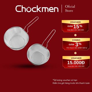 Vớt Trụng CHOCKMEN Inox 304 Vớt Rau Mỳ Vớt Lẩu Trụng Mì Lưới Chiên Ráo Dầu Đa Năng Dùng Nhà Bếp