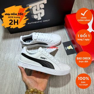 [HÀNG XẢ KHO CHÍNH HÃNG] Giày thể thao nữ PM SMASH VULC CANVAS WHITE BLACK 374754 01 Full Box Tag Chính Hãng