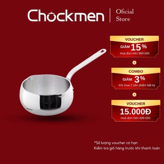 Quánh CHOCKMEN Inox Cao Cấp Size 12Cm Quánh Nồi Nấu Cháo Ăn Dặm Chiên Ngập Dầu Dùng Mọi Loại Bếp