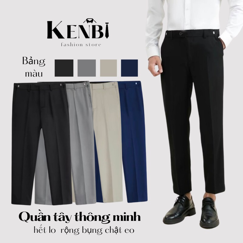 Quần âu Nam thông minh có Sidetab điều chỉnh eo nhà KENBI từ 40-100kg