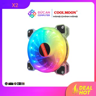 Quạt Tản Nhiệt, Fan Led RGB Coolmoon X2, 16 Triệu Màu, 366 Hiệu Ứng - Đồng Bộ Hub