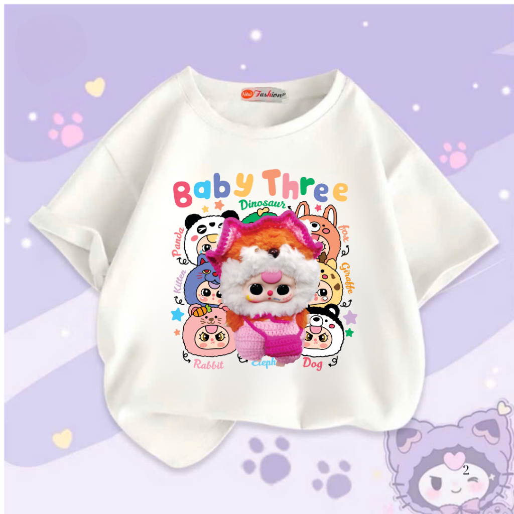 Áo thun trẻ em Baby three cao cấp VINKIDS - 1 ÁO - Áo Phông trẻ em VẢI COTTON 4 CHIỀU - V-037