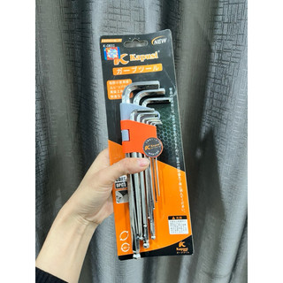 Bộ Lục Giác Đầu Bi Hãng Kapusi Nhật Bản 9 Cây Chữ L 1.5-10mm, Chất liệu thép CR-V6150